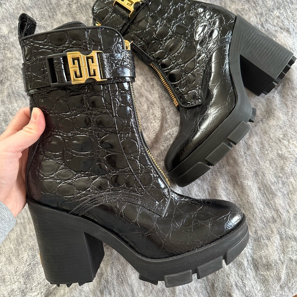 Givenchy Heeled Terra Boots -Croc Embossed
